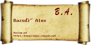 Bazsó Alex névjegykártya