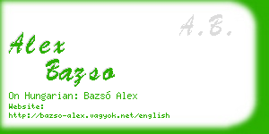 alex bazso business card